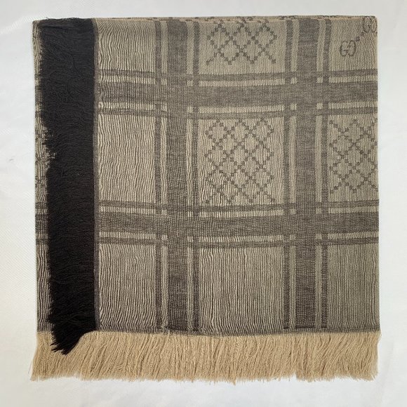 Gucci GG Guccissima Monogram Surviee Scarf Brown NEW - Picture 2 of 10